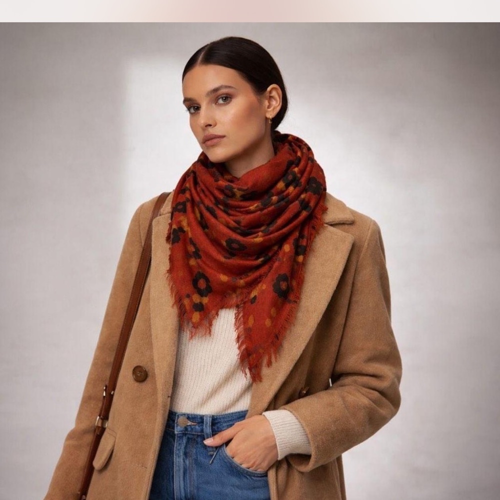 Madewell Rust Fringe Scarf